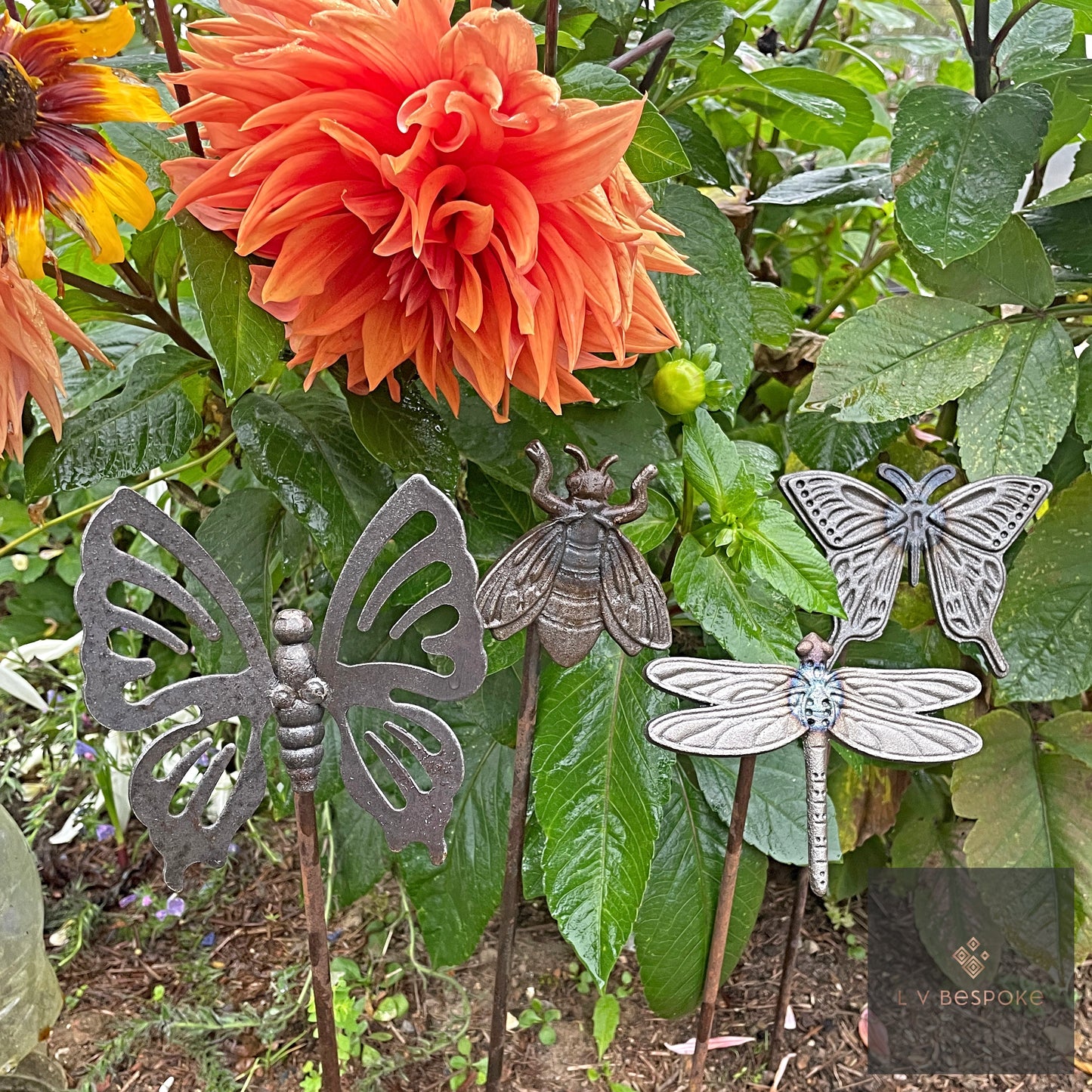 Bird / Insect Metal Garden Stakes, various designs, 2 heights.