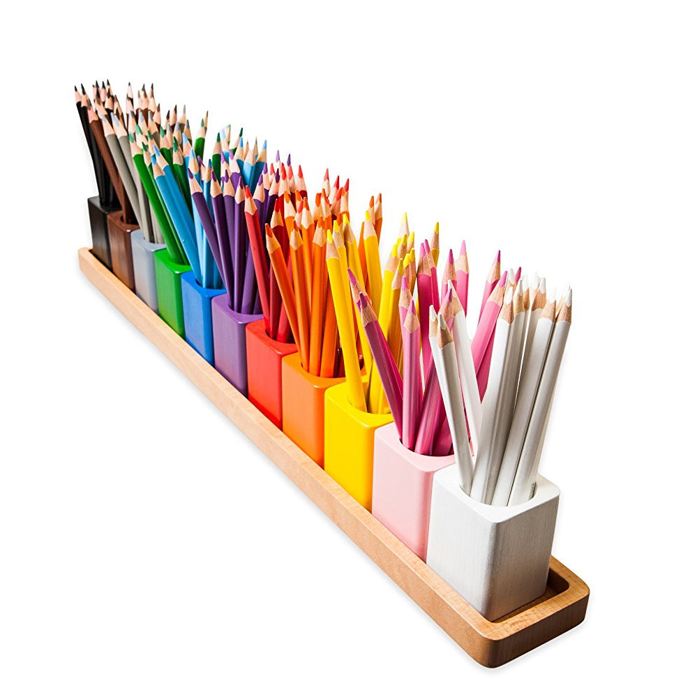 Pencil Holders On A Wooden Stand