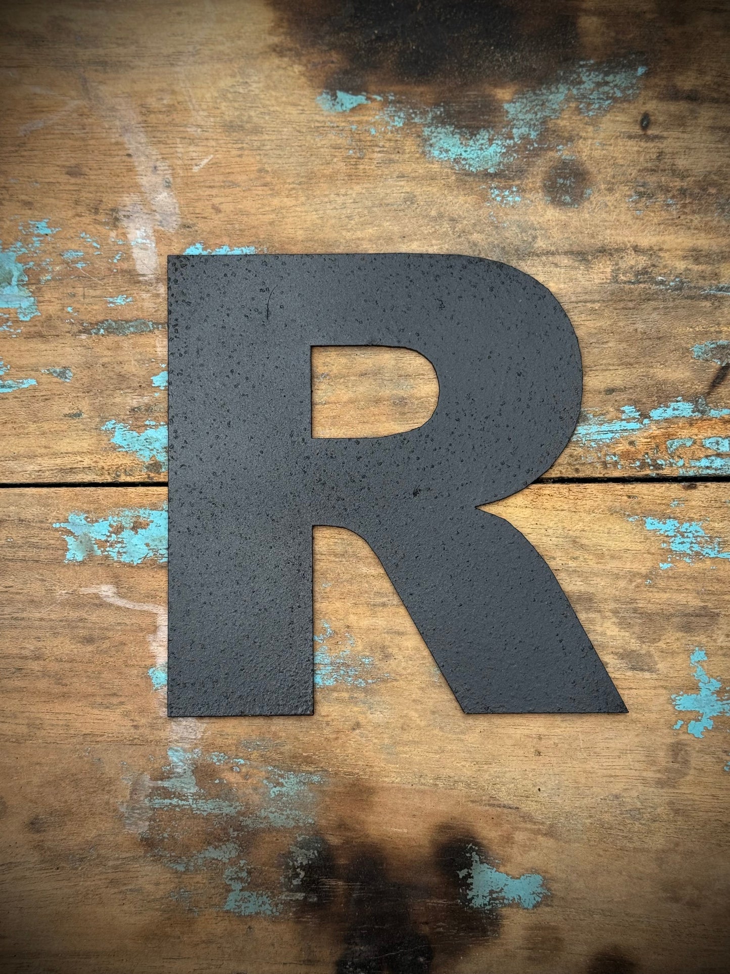 12" and 5" Black Fat Font Metal Letters.