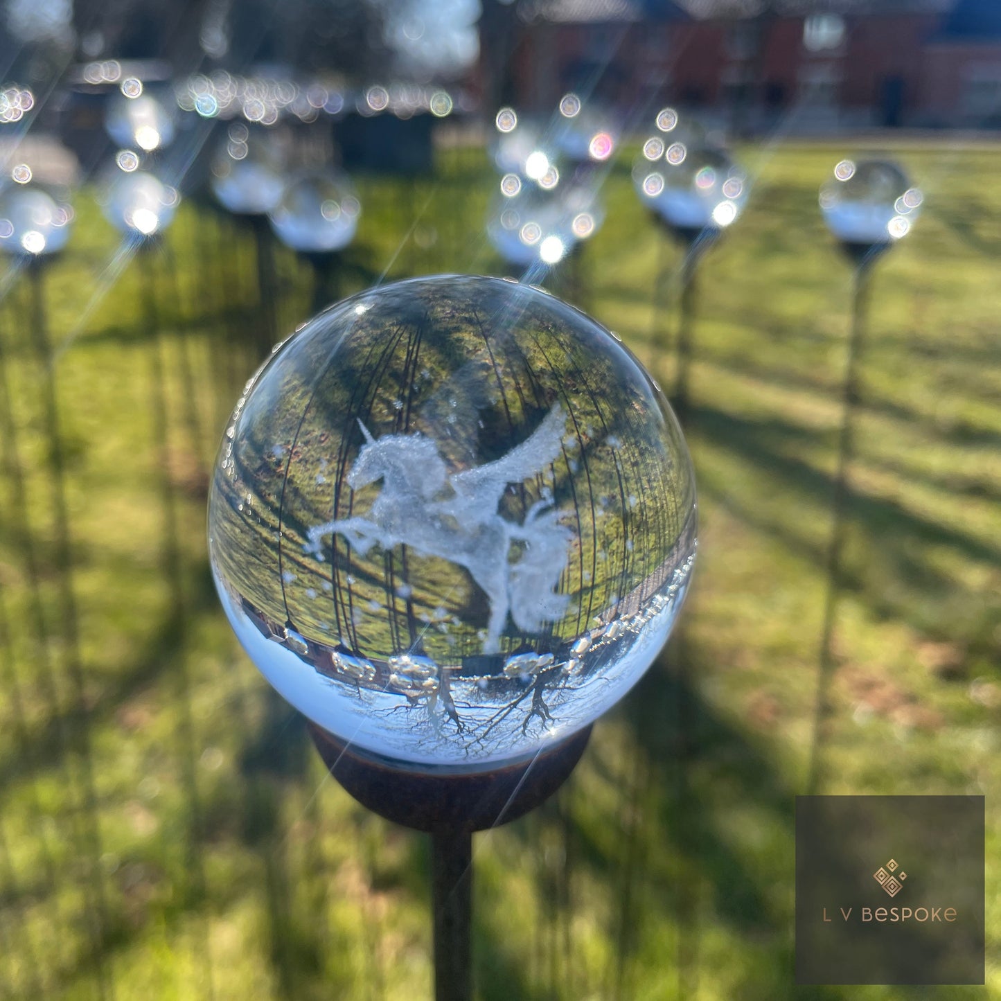 Stunning 3D Crystal Orb Decorative Garden Stake | Available in a number of designs.