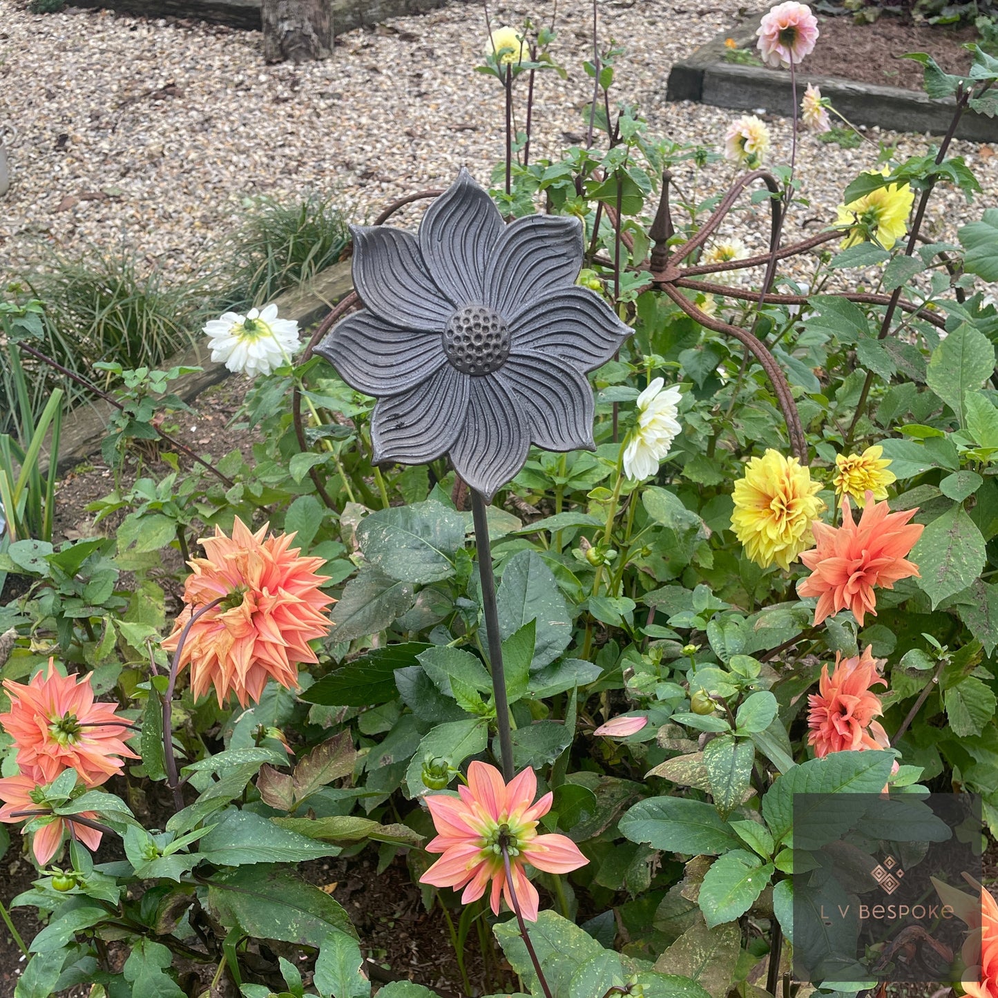 Mixed Floral Metal Garden Stakes, Short.