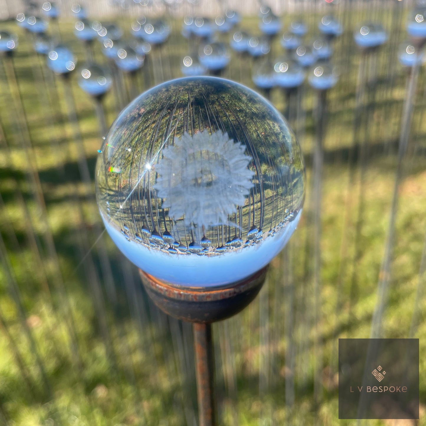 Stunning 3D Crystal Orb Decorative Garden Stake | Available in a number of designs.