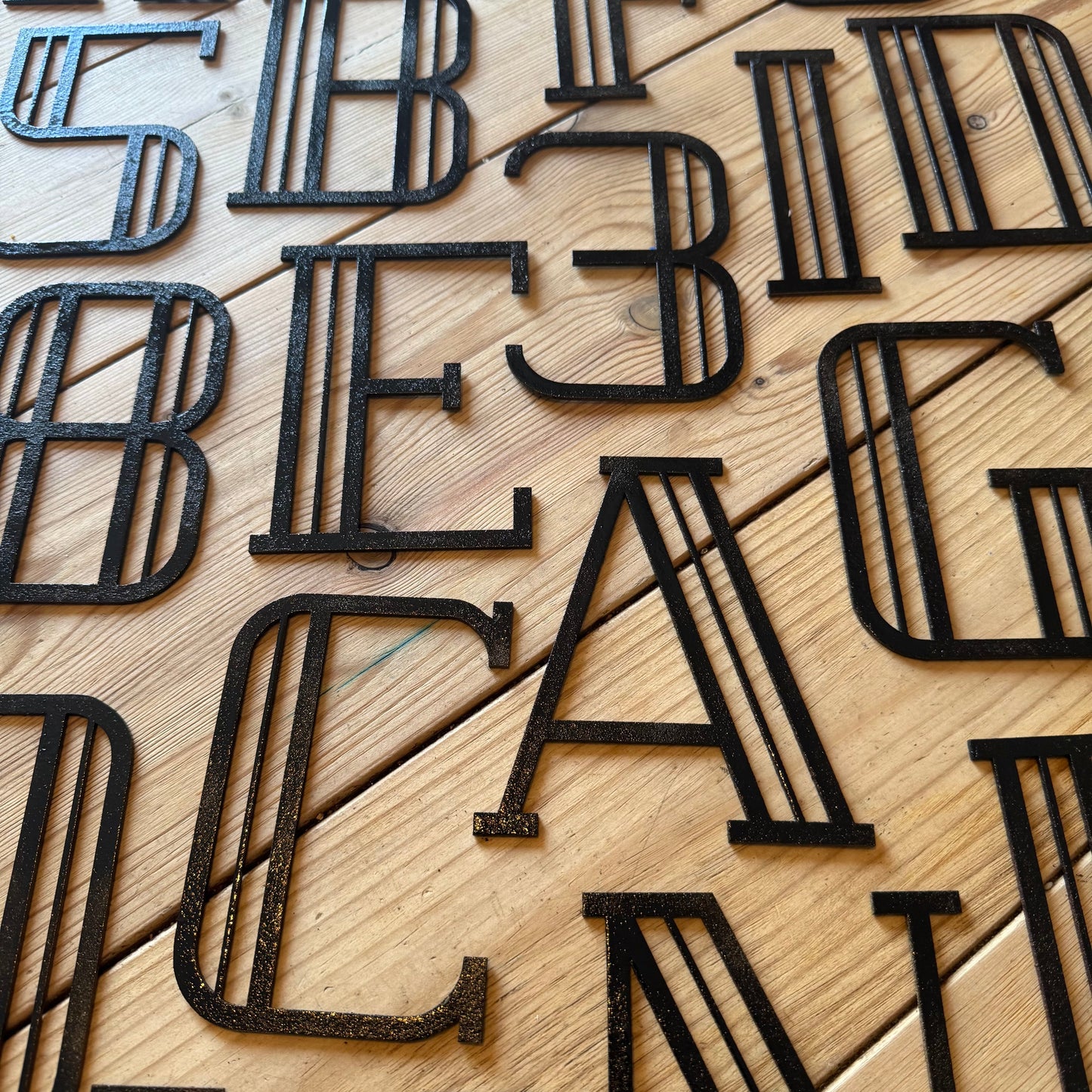 Black 5" or 12" Art Deco Metal Lettering A-Z 0-9