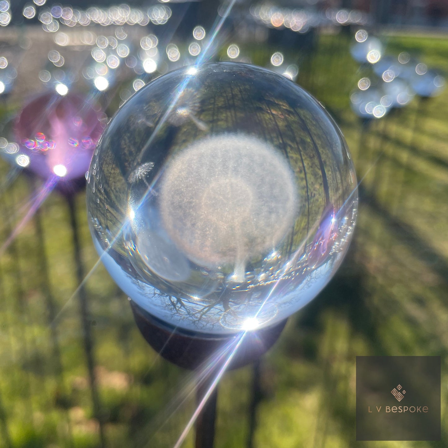 Stunning 3D Crystal Orb Decorative Garden Stake | Available in a number of designs.