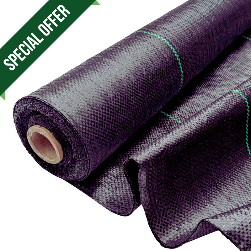 Weed Control Fabric Roll 50m² 100gsm – Heavy Duty Garden Weed Membrane