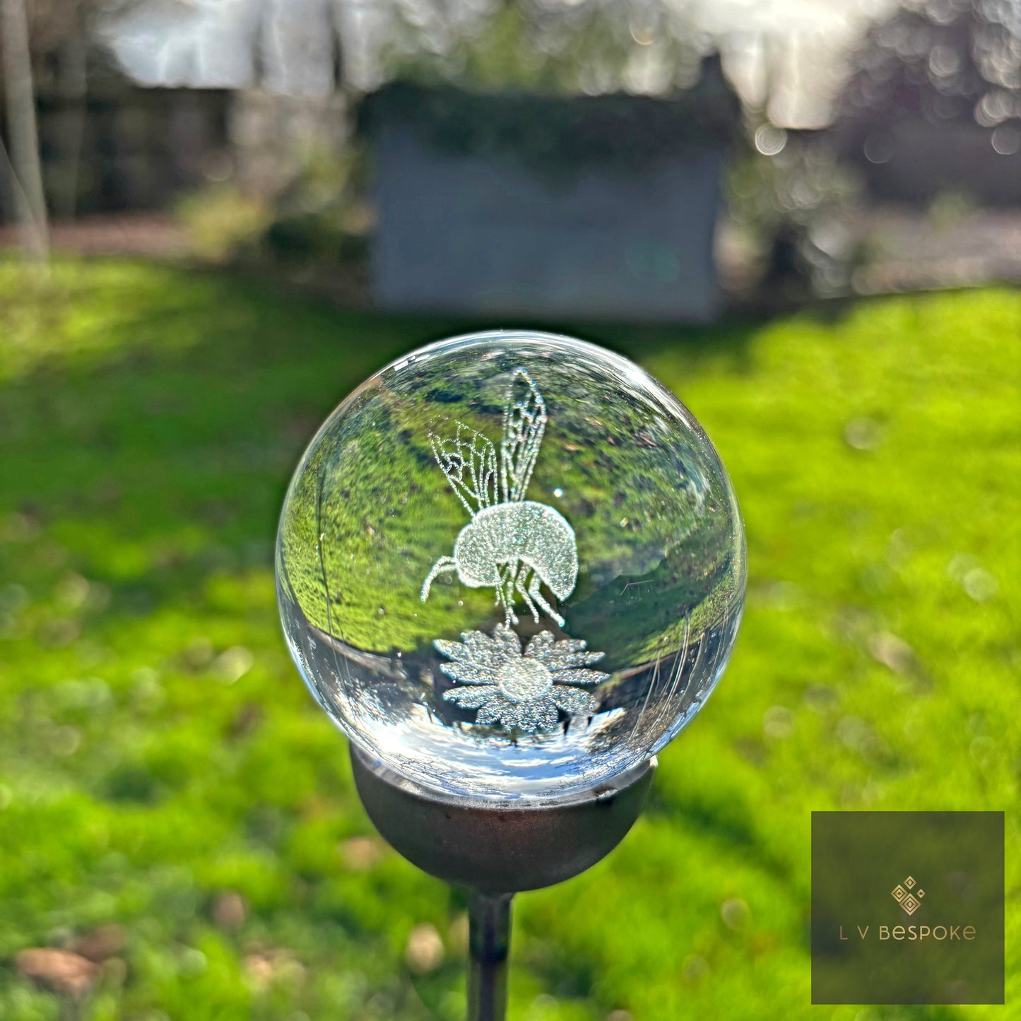 Stunning 3D Crystal Orb Decorative Garden Stake | Available in a number of designs.