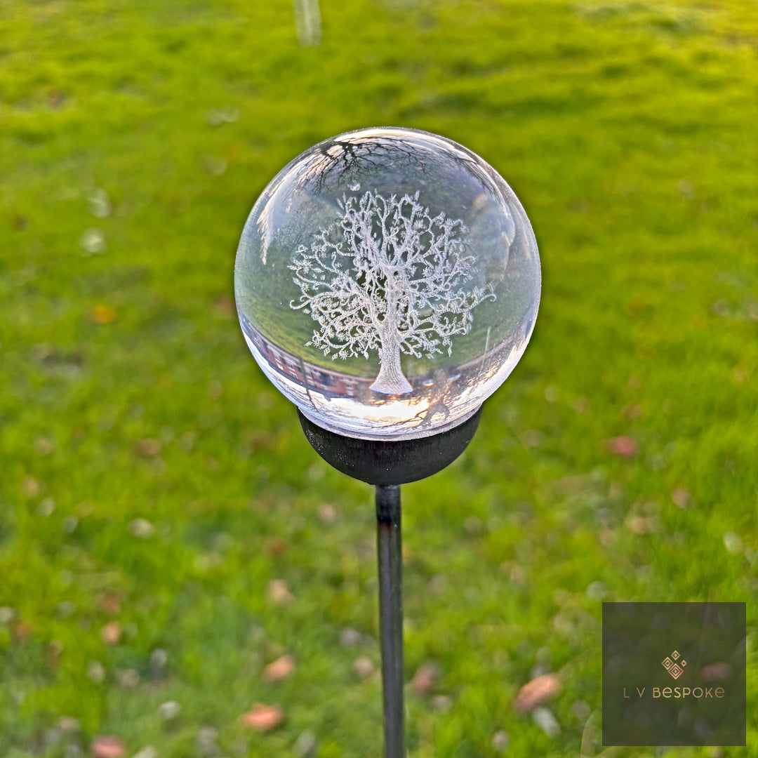 Stunning 3D Crystal Orb Decorative Garden Stake | Available in a number of designs.