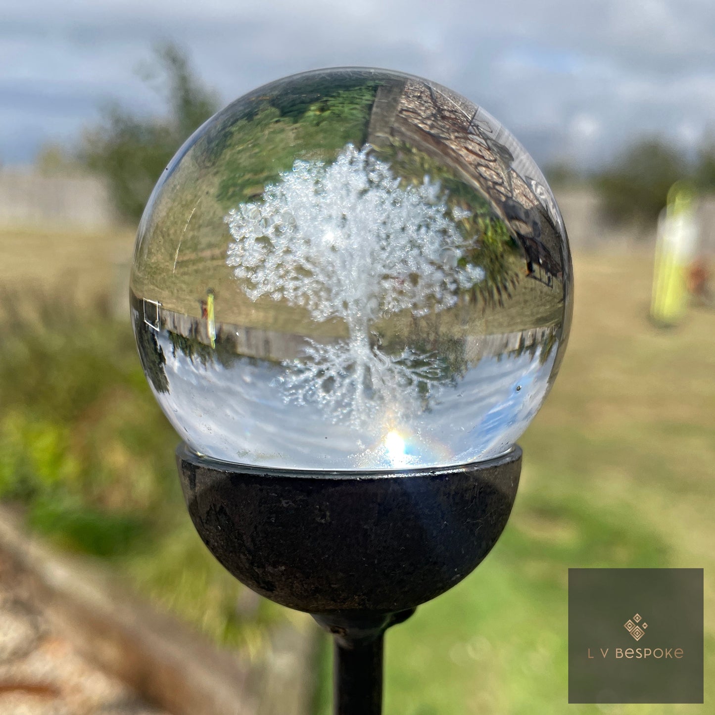 Stunning 3D Crystal Orb Decorative Garden Stake | Available in a number of designs.