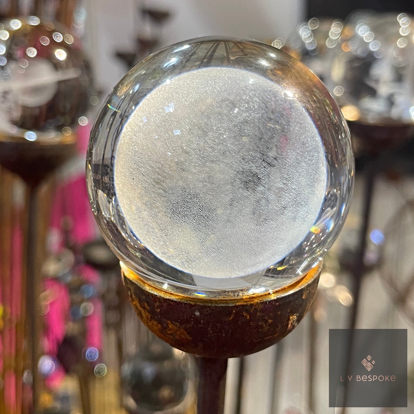 Stunning 3D Crystal Orb Decorative Garden Stake | Available in a number of designs.