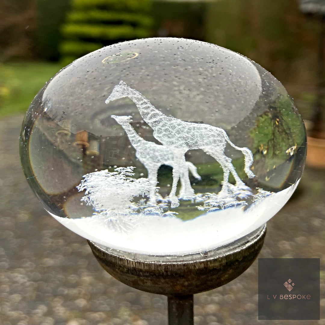 Stunning 3D Crystal Orb Decorative Garden Stake | Available in a number of designs.