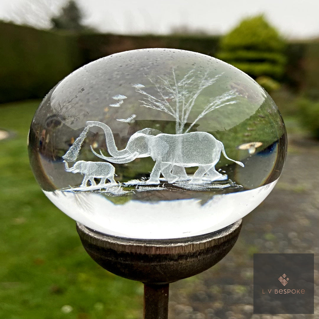 Stunning 3D Crystal Orb Decorative Garden Stake | Available in a number of designs.