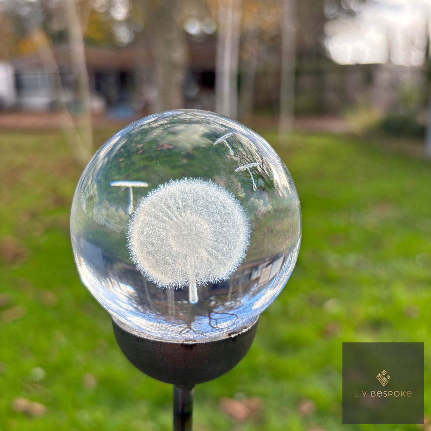 Stunning 3D Crystal Orb Decorative Garden Stake | Available in a number of designs.
