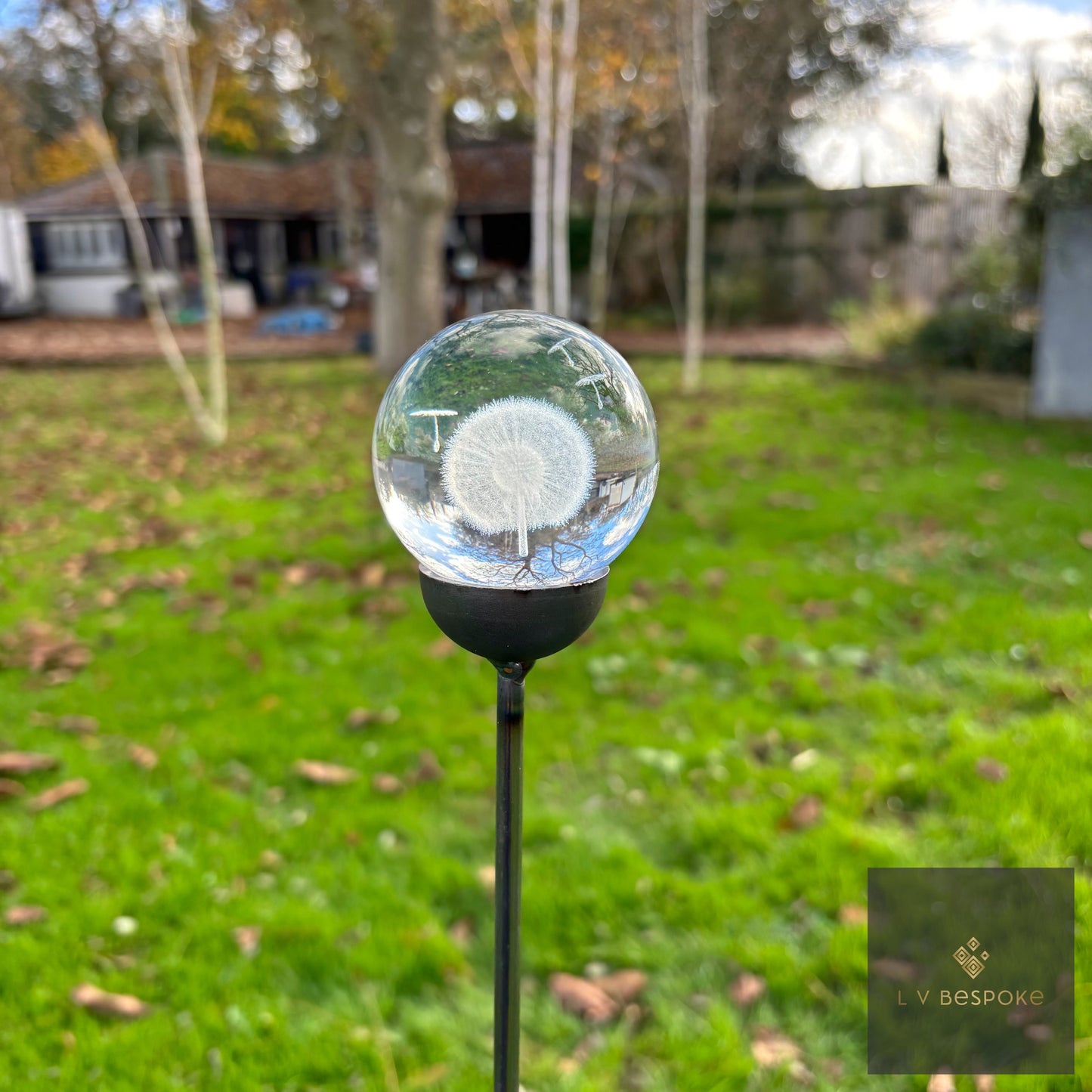 Stunning 3D Crystal Orb Decorative Garden Stake | Available in a number of designs.