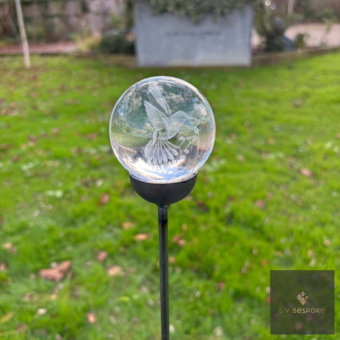 Stunning 3D Crystal Orb Decorative Garden Stake | Available in a number of designs.