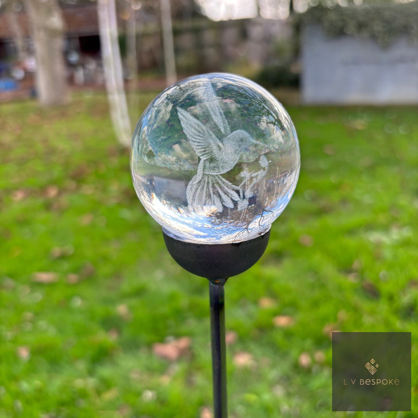 Stunning 3D Crystal Orb Decorative Garden Stake | Available in a number of designs.