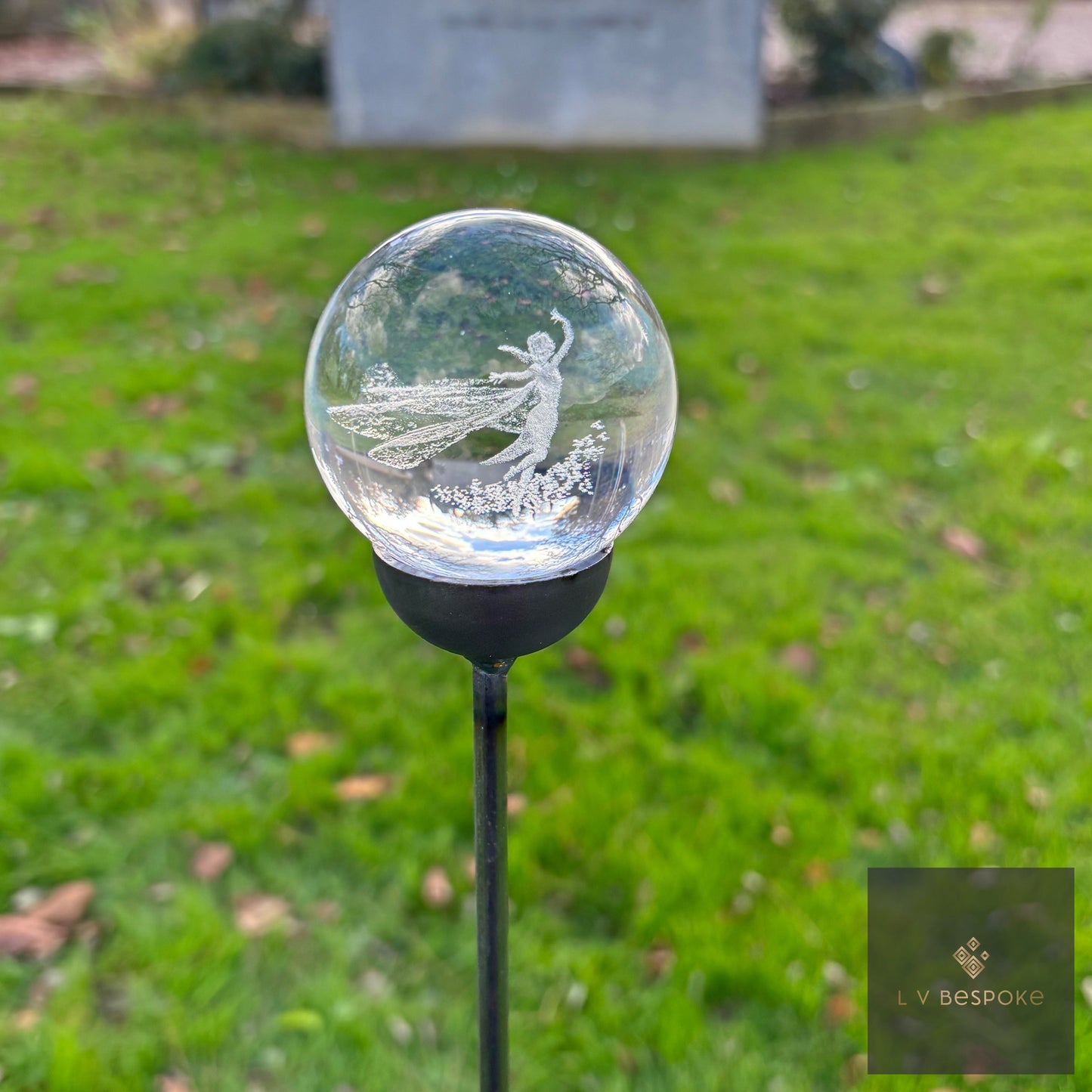 Stunning 3D Crystal Orb Decorative Garden Stake | Available in a number of designs.