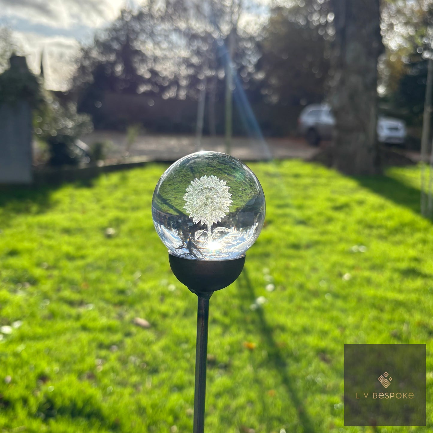 Stunning 3D Crystal Orb Decorative Garden Stake | Available in a number of designs.