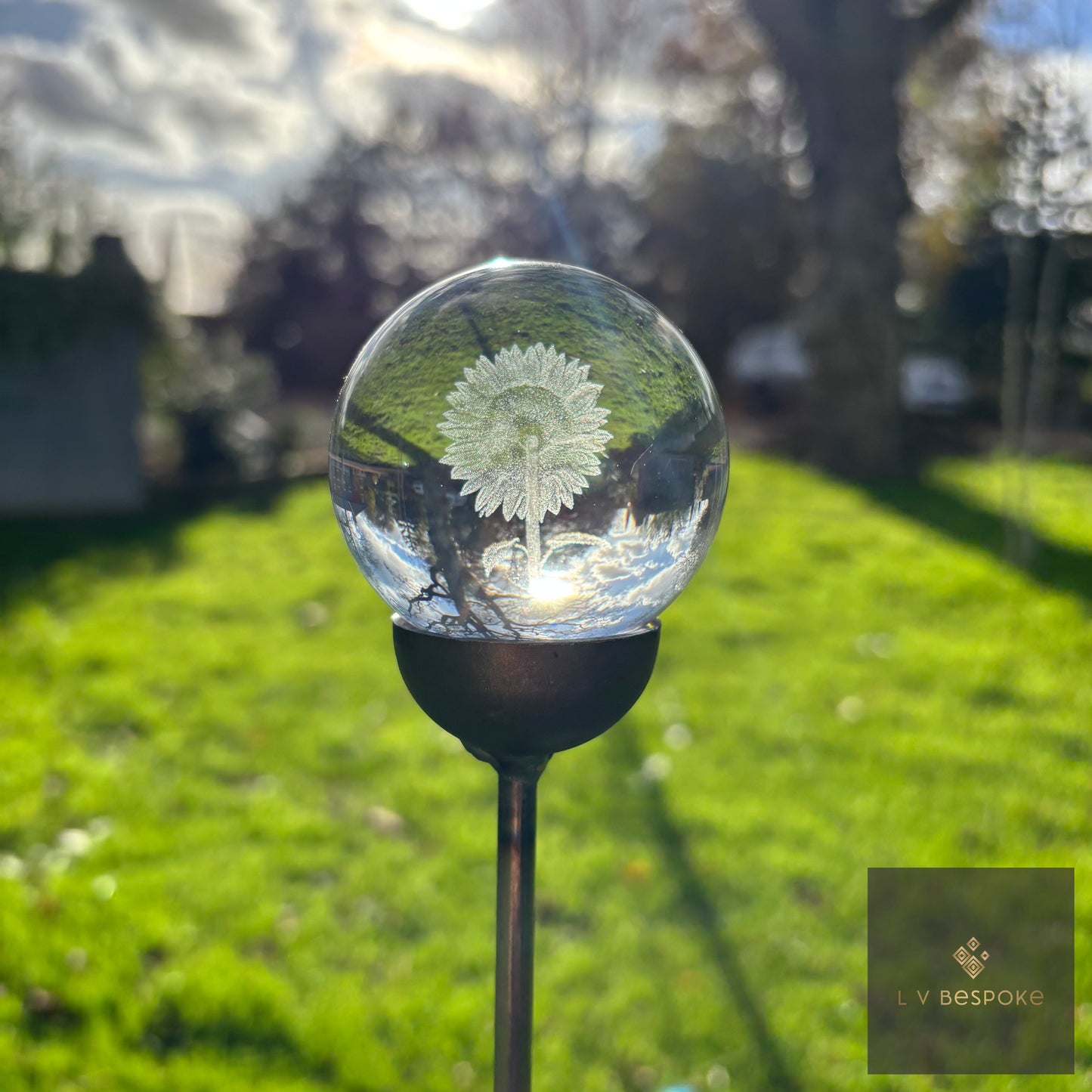 Stunning 3D Crystal Orb Decorative Garden Stake | Available in a number of designs.