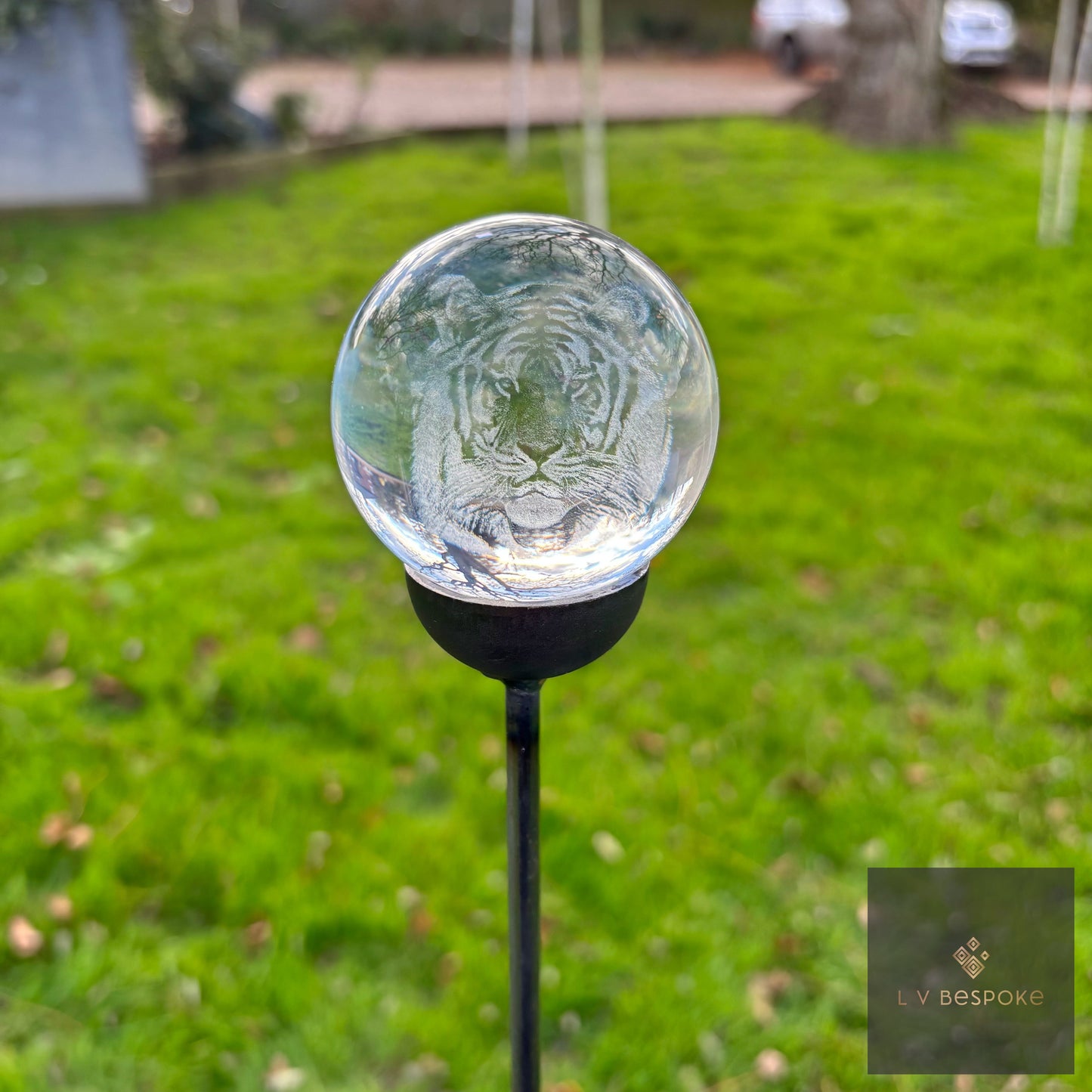 Stunning 3D Crystal Orb Decorative Garden Stake | Available in a number of designs.
