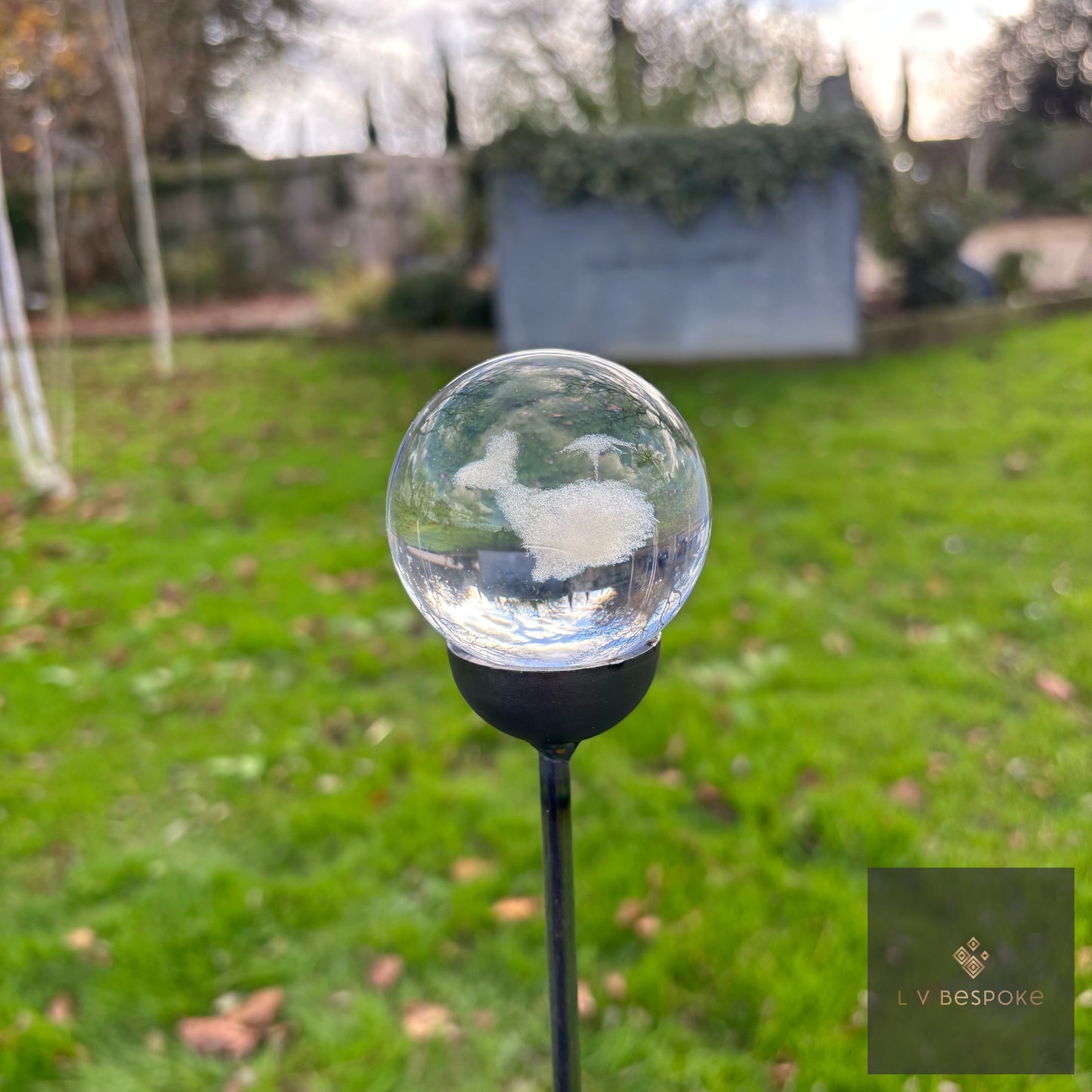 Stunning 3D Crystal Orb Decorative Garden Stake | Available in a number of designs.