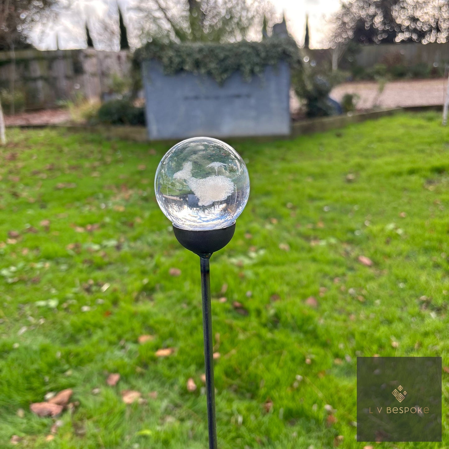 Stunning 3D Crystal Orb Decorative Garden Stake | Available in a number of designs.
