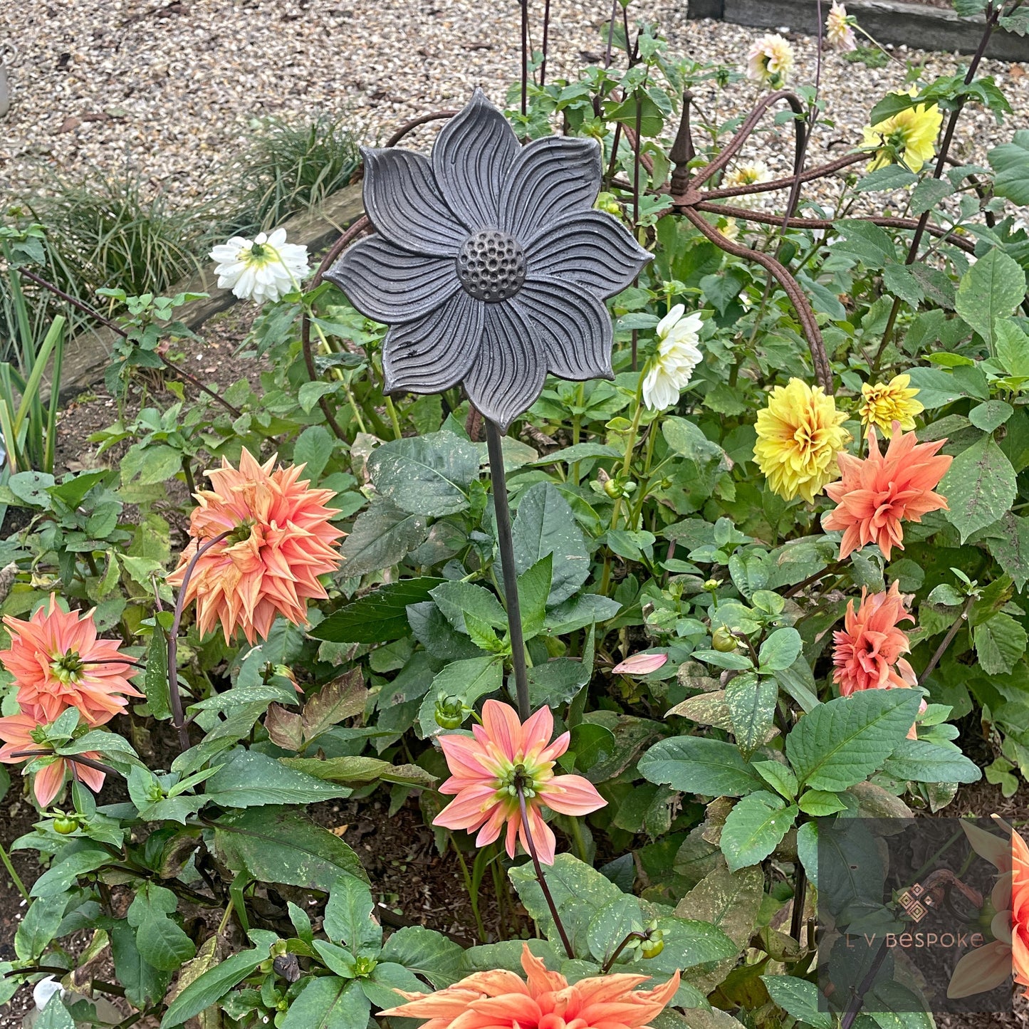 Mixed Floral Metal Garden Stakes, Short.
