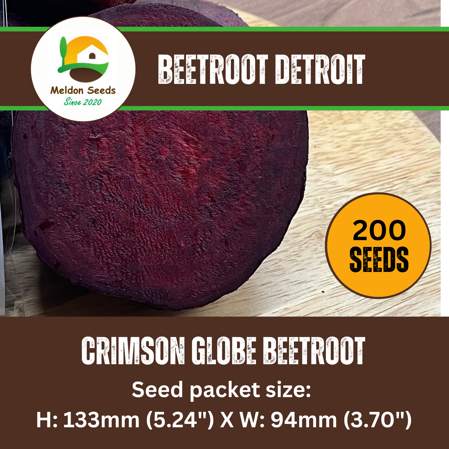 Beetroot Detroit 200 Seeds by Meldon Seeds