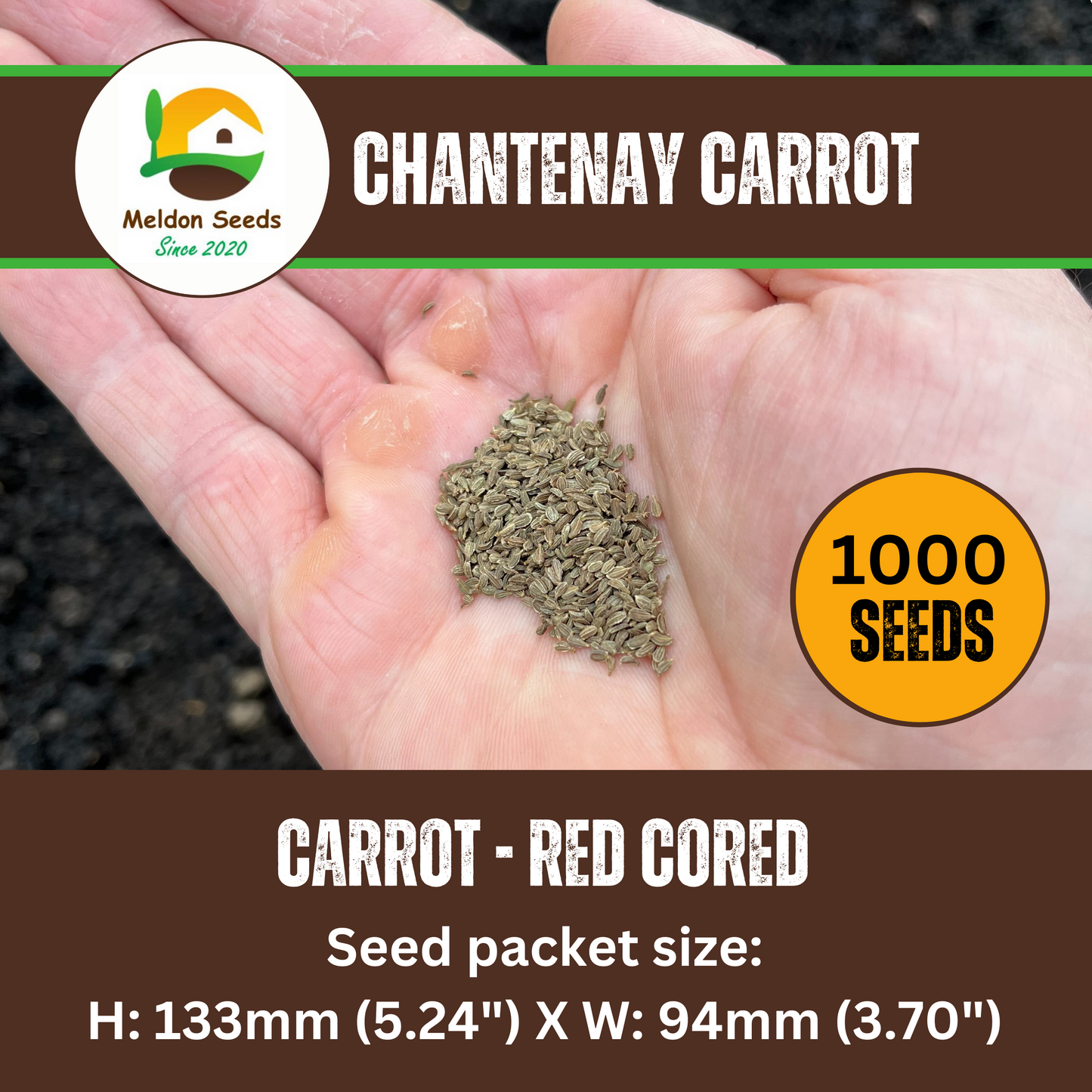 Carrot Chantenay Red Cored 1000 Seeds