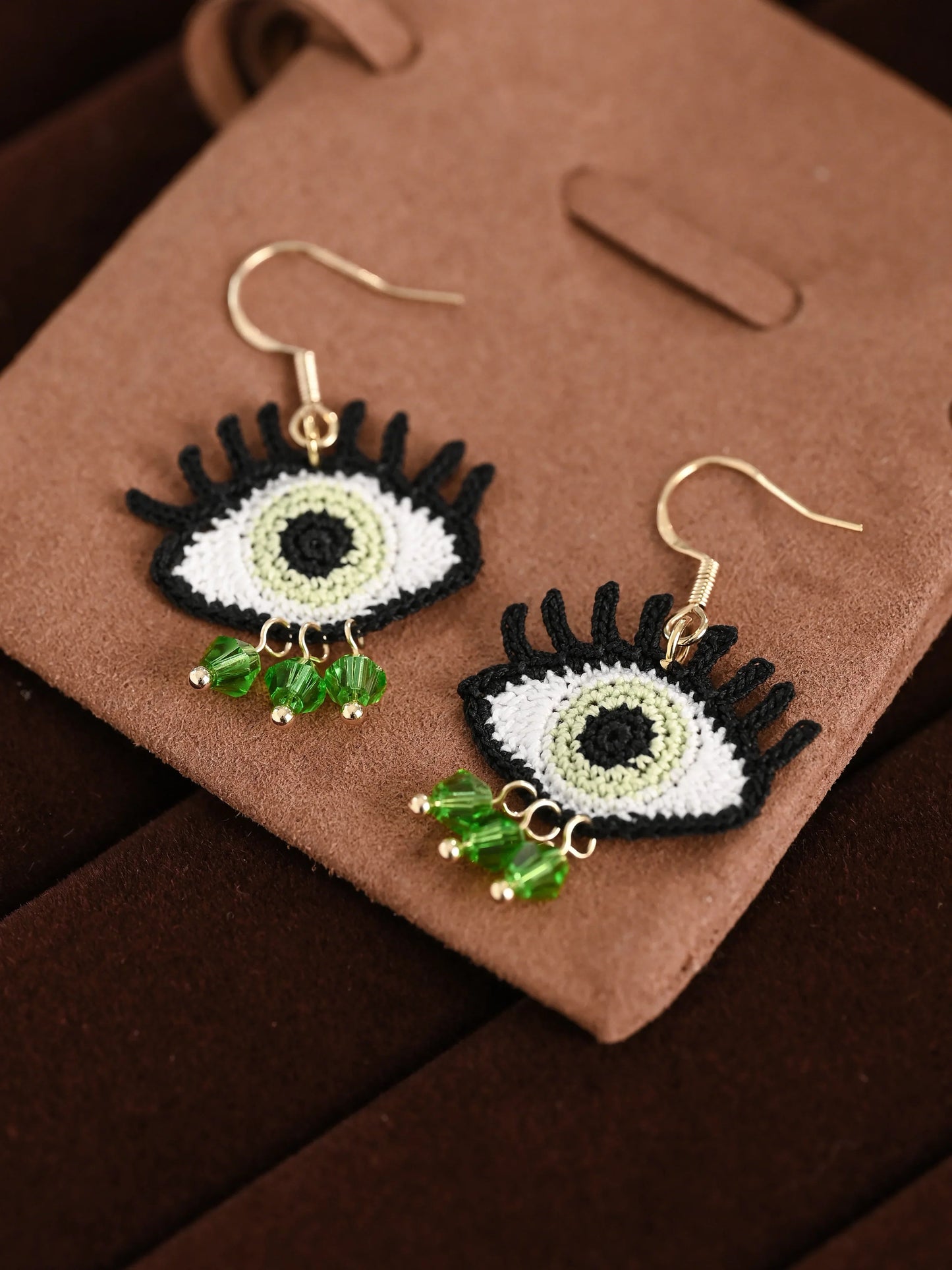 Evil Eyes Crochet Earrings