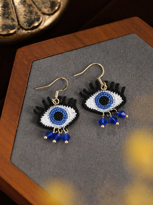 Evil Eyes Crochet Earrings