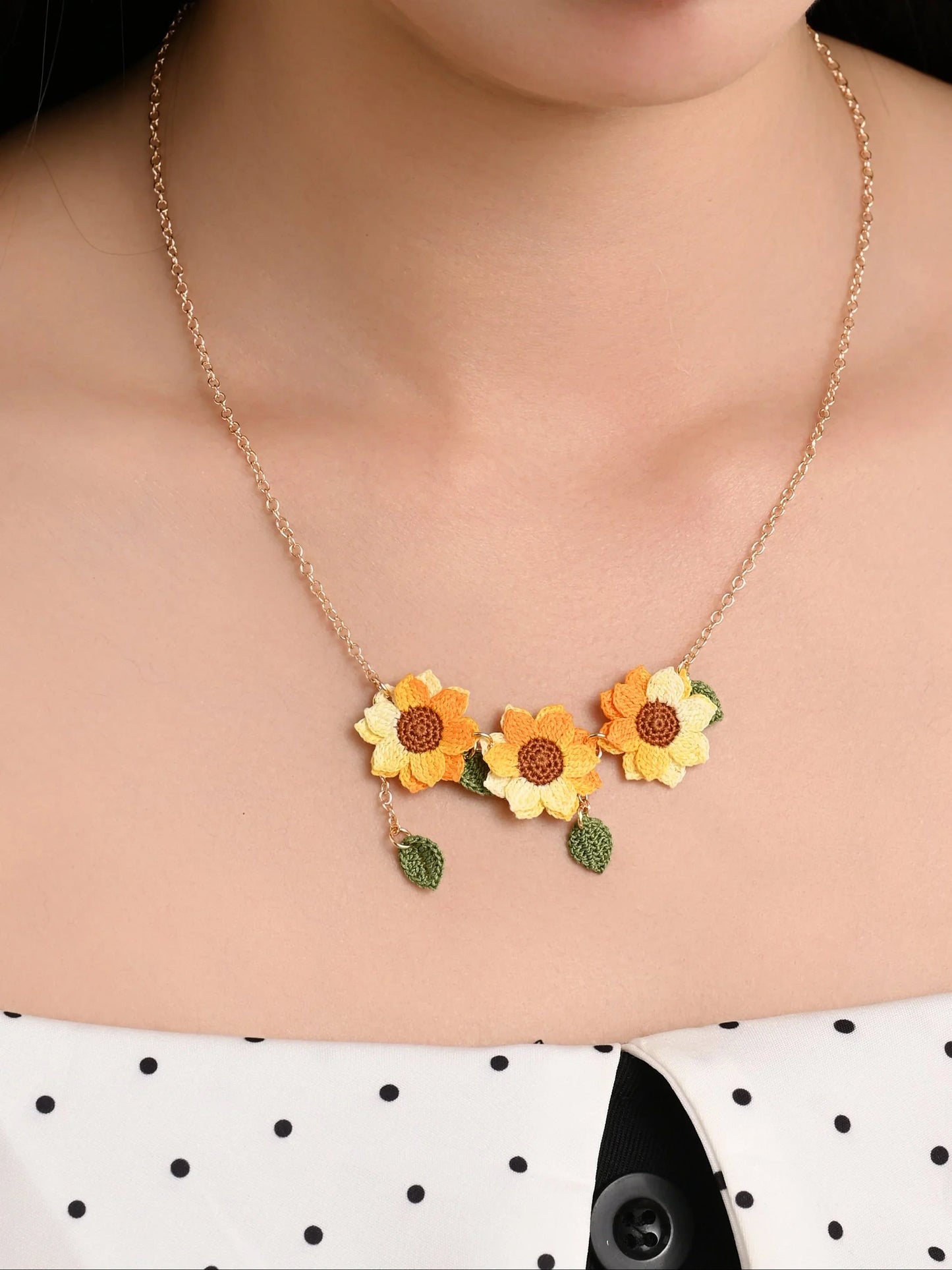 Triple Sunflower Necklace
