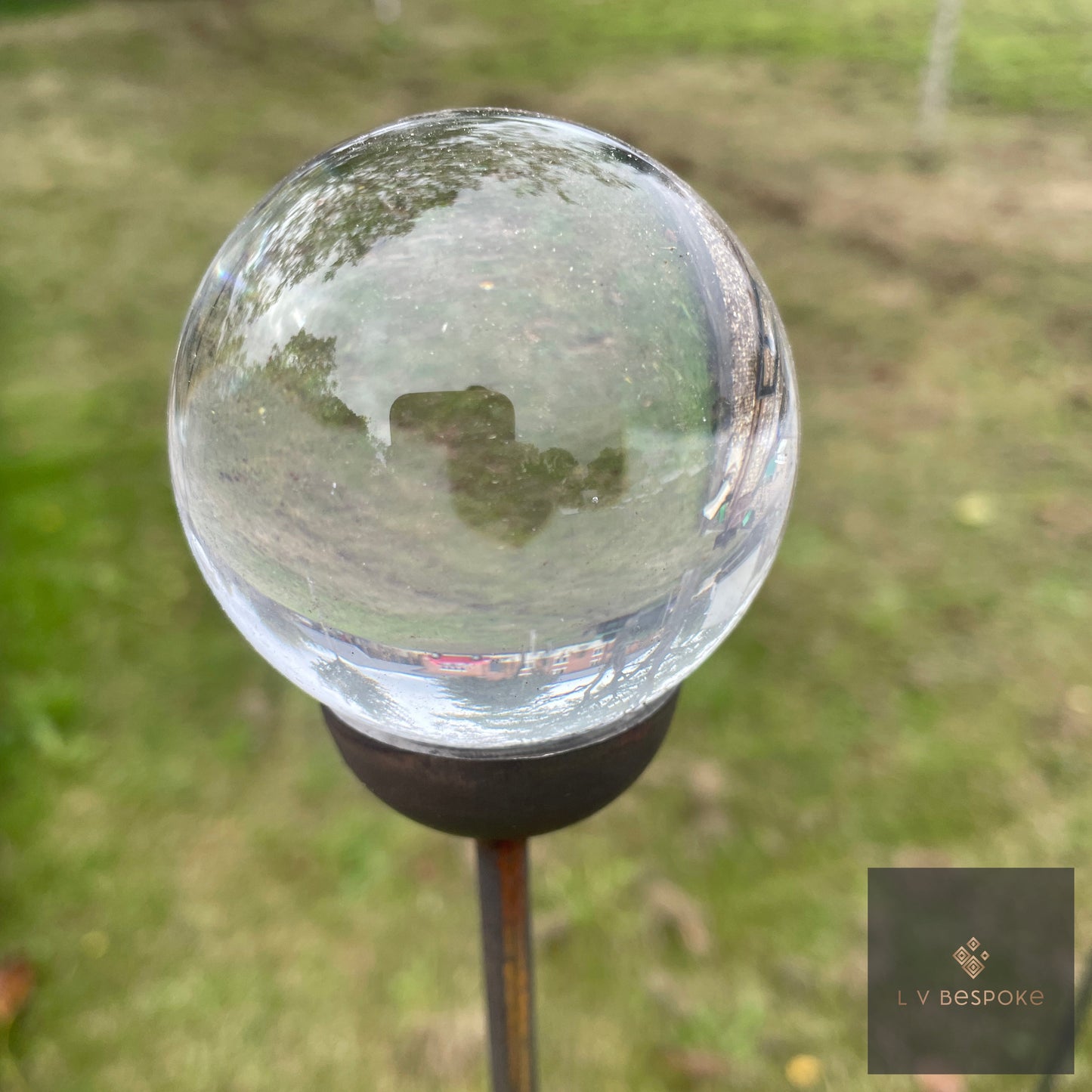 Decorative Glass Finish Metal Garden Stake with a choice of size and style available.