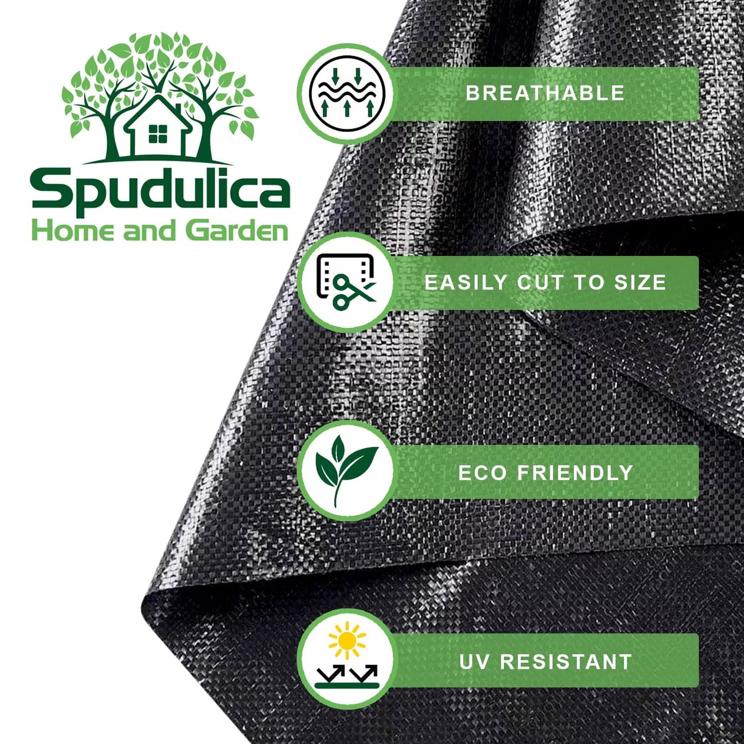 Weed Control Fabric Roll 50m² 100gsm – Heavy Duty Garden Weed Membrane