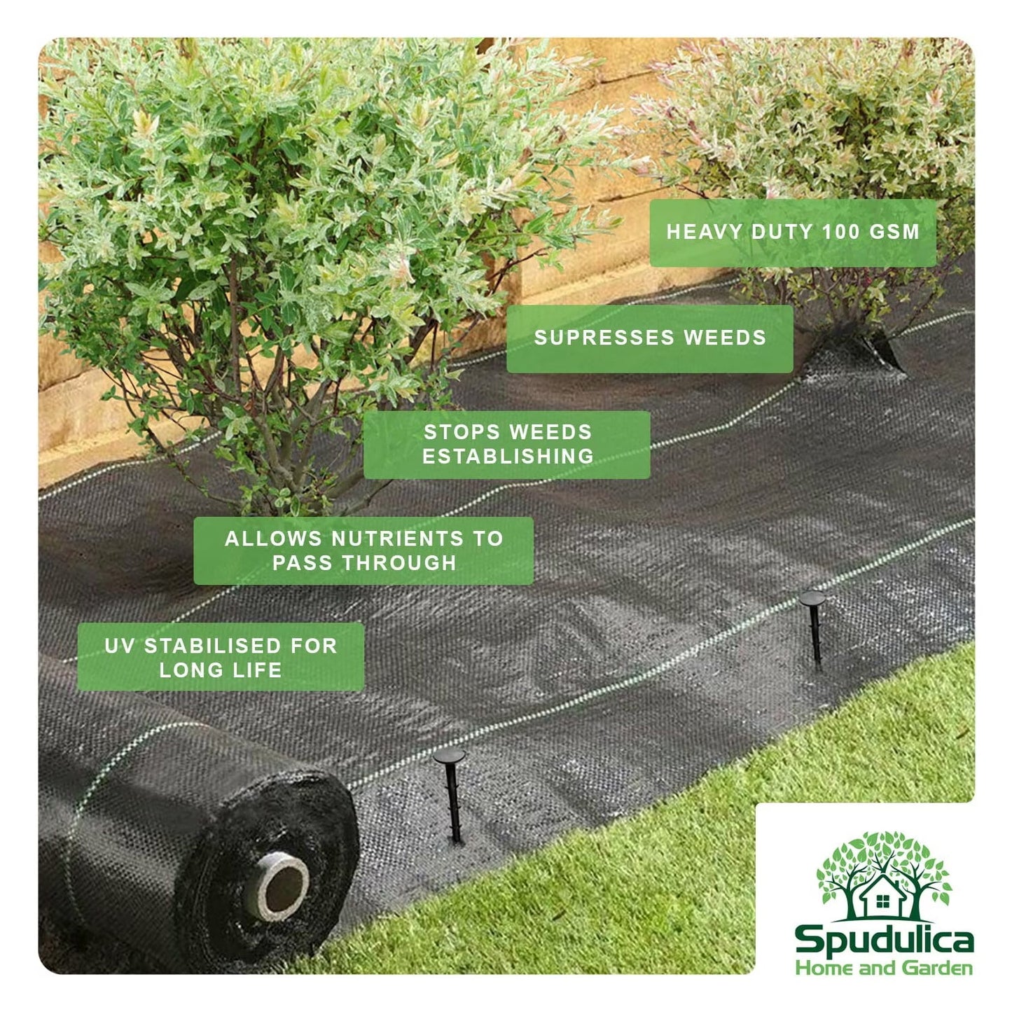 Weed Prevention Woven Geotextile Membrane 2.25m Width – Heavy Duty Weed Control Fabric