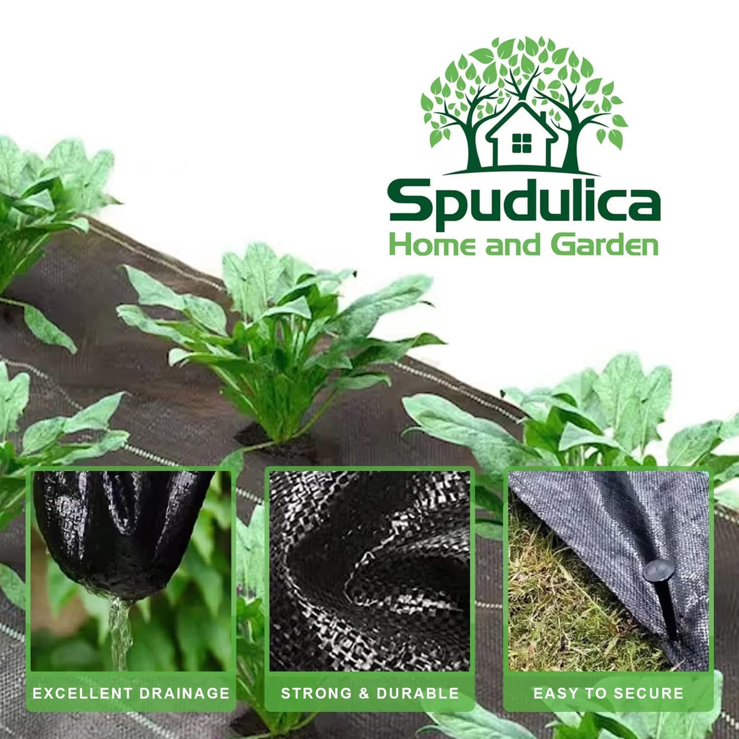 Weed Control Fabric Roll 50m² 100gsm – Heavy Duty Garden Weed Membrane