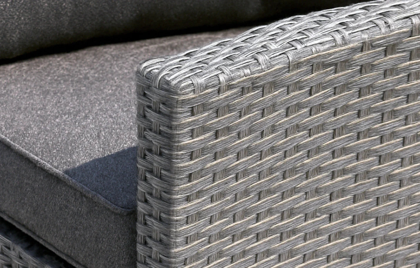 Stockholm Rattan Grey 4 Seater Garden Chaise Lounge & Armchair Set