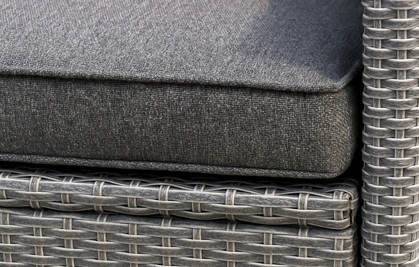 Stockholm Rattan Grey 4 Seater Garden Chaise Lounge & Armchair Set