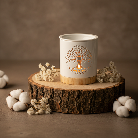 White Tree of Life Cut Out Wax Burner