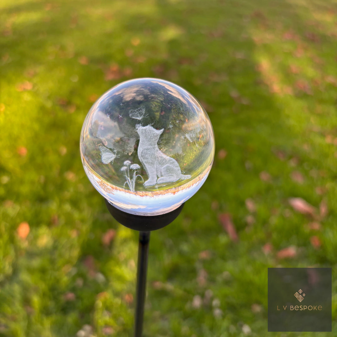 Stunning 3D Crystal Orb Decorative Garden Stake | Available in a number of designs.