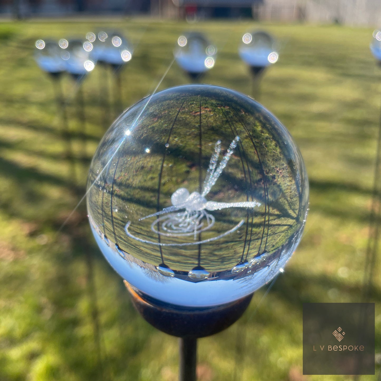Stunning 3D Crystal Orb Decorative Garden Stake | Available in a number of designs.