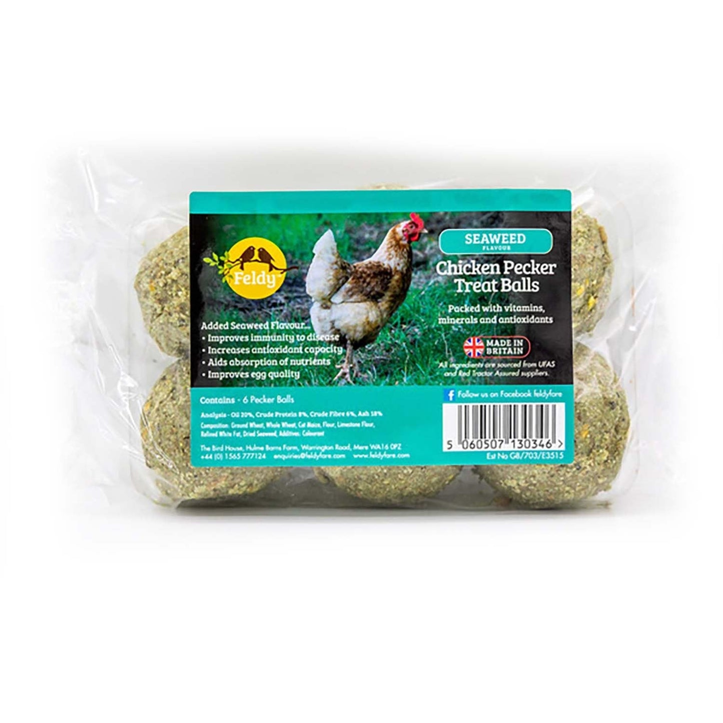 Feldy Chicken Pecking & Grazer Balls X6 - choose your flavour - BOREDOM BUSTER