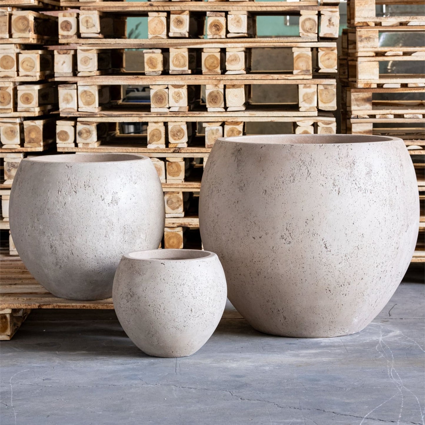 Orbello | Truffle – 70cm Extra Large Concrete Sphere Planter – 207L Round Plant Pot