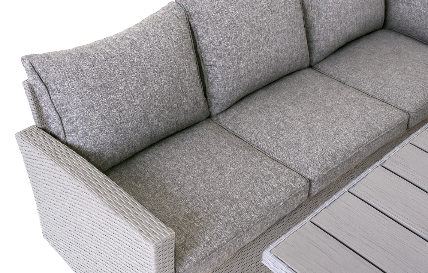 Stockholm 6 Seater Grey Rattan Garden Corner Dining Set